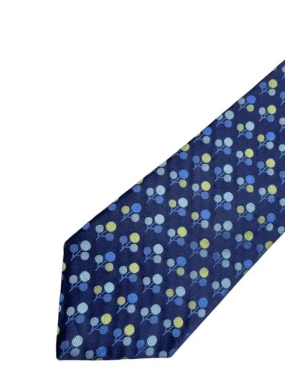 Ted Baker London Textured Blue Floral Berry Pattern Silk Tie Geometric